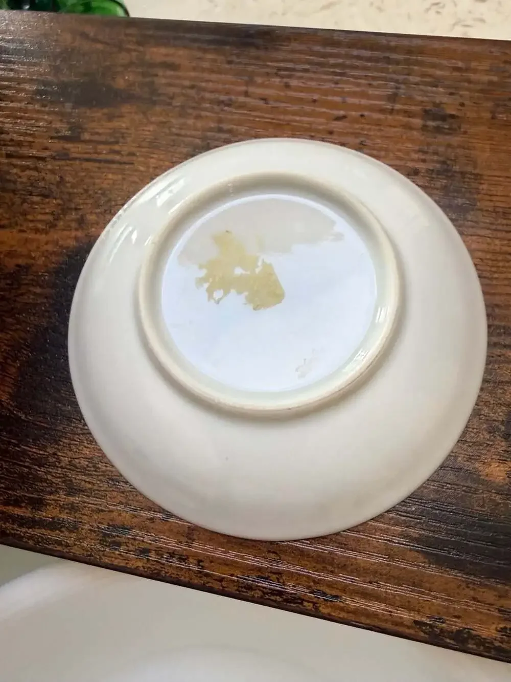 Vtg Japanese Blue and White Scalloped Porcelain Floral Plate  Yellow Accents